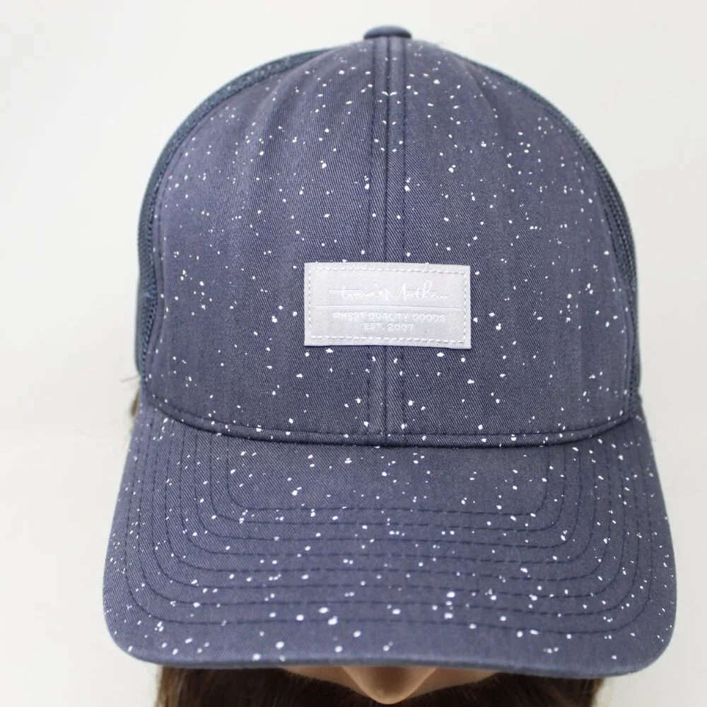 Travis Mathew Trucker Hat Mens Snapback‎ Blue w/White Specks Mesh Back Golf Cap